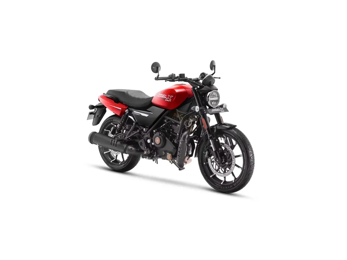 Harley-Davidson X440 in red color shown from right front three-quarter view