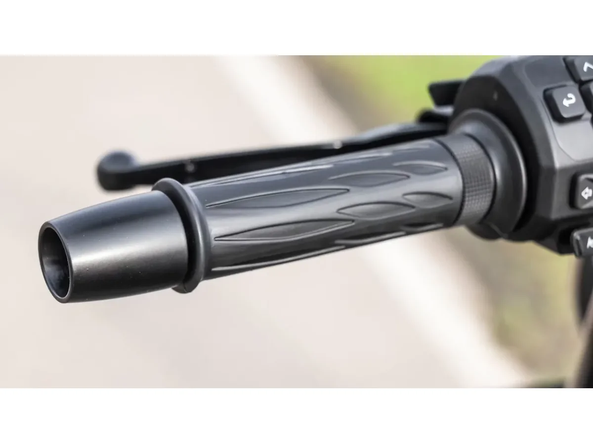 Harley-Davidson X440 handlebar grip and bar-end weight close-up