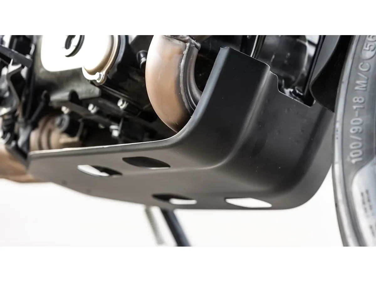 Harley-Davidson X440 engine bash plate and sump guard detail