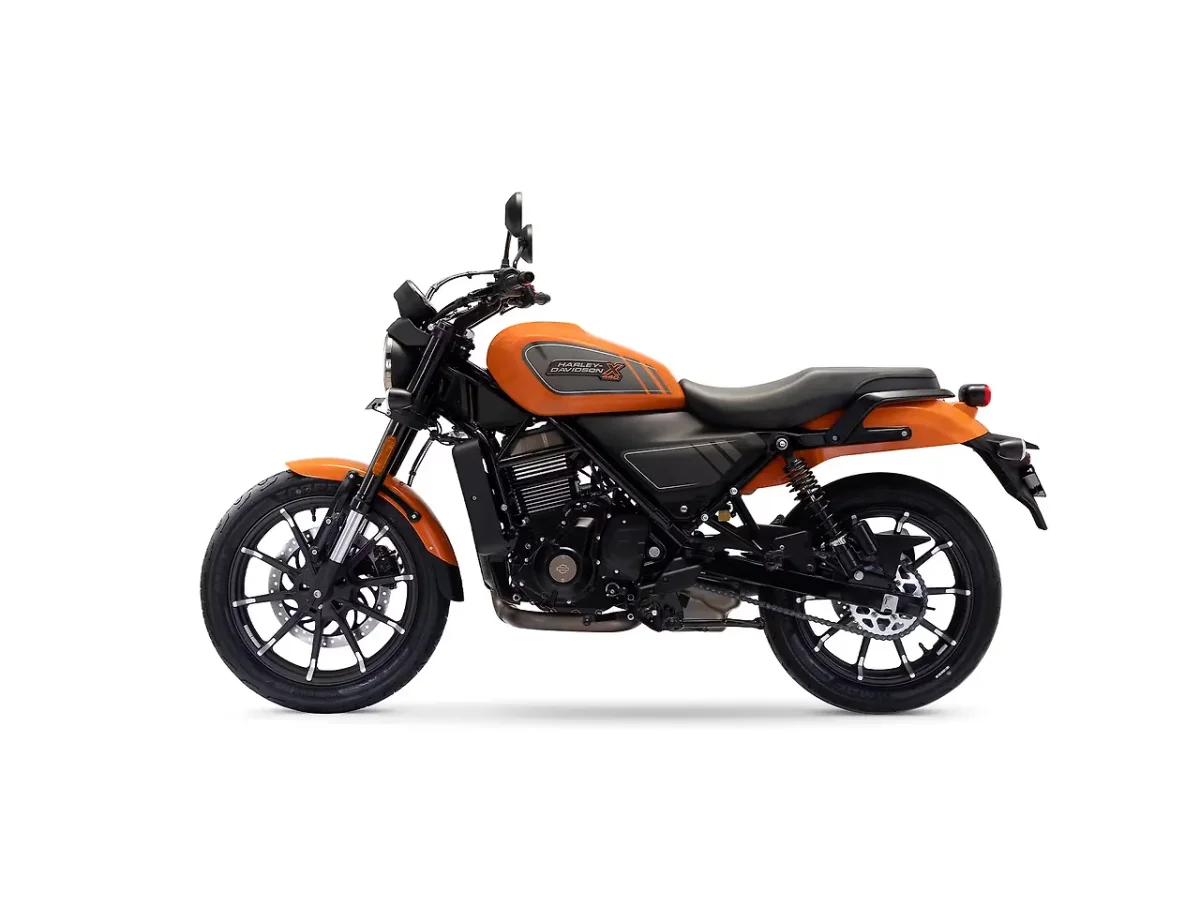 Harley-Davidson X440 Baja Orange motorcycle left side profile