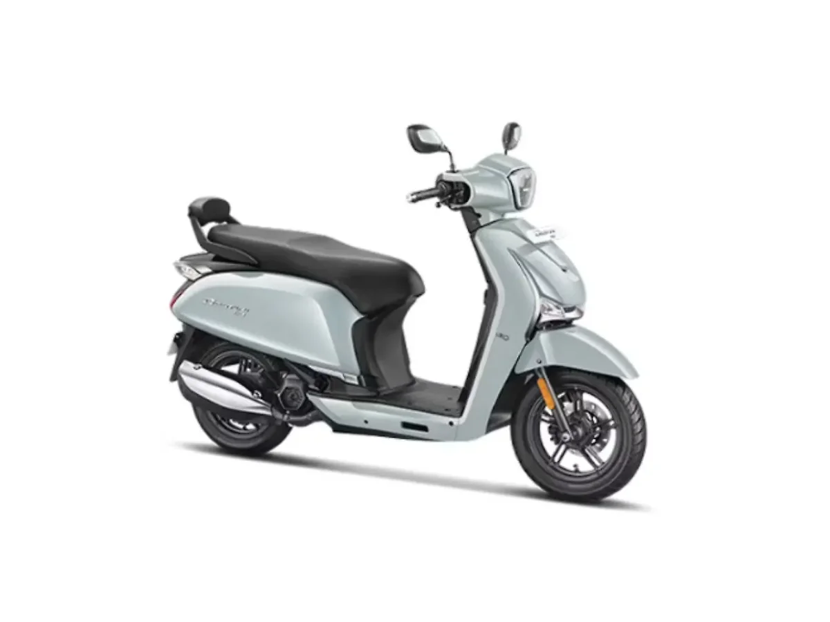 Hero Destini 110 Aqua Grey scooter right front three-quarter view