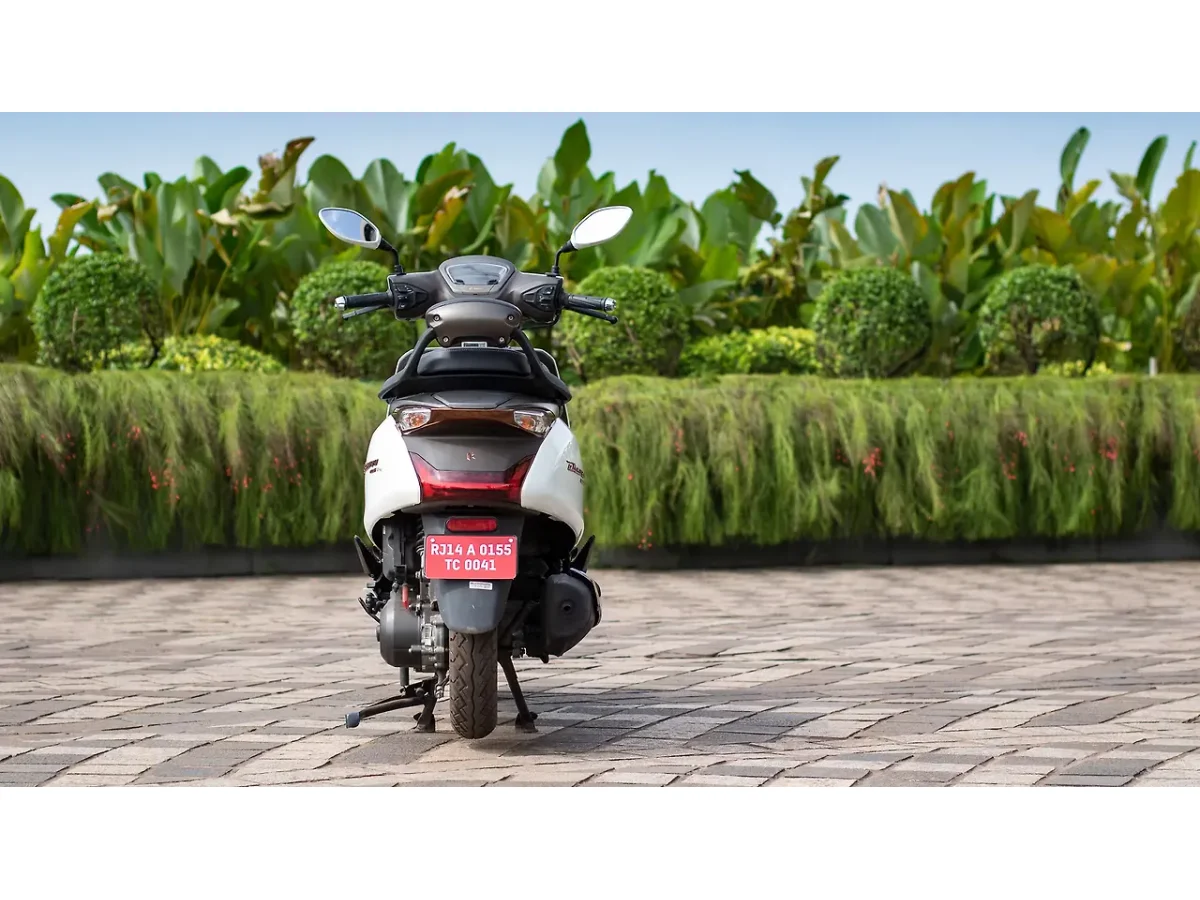 Hero Destini 125 scooter shown from the rear view