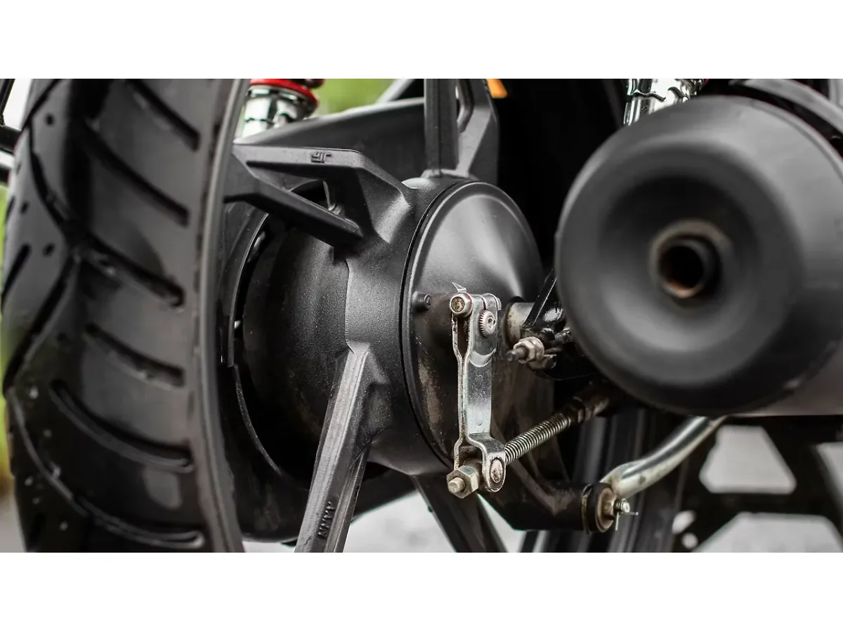 Hero Glamour rear drum brake assembly close-up
