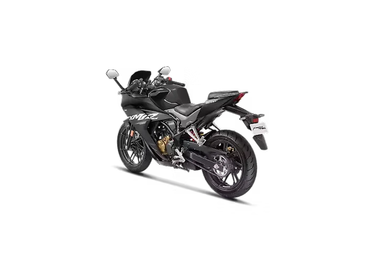 Hero Karizma XMR 210 motorcycle left rear three-quarter view