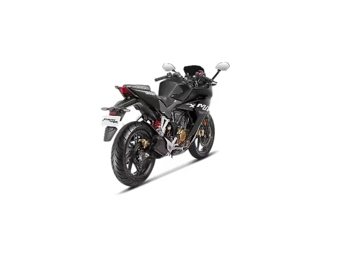 Hero Karizma XMR 210 motorcycle right rear three-quarter view