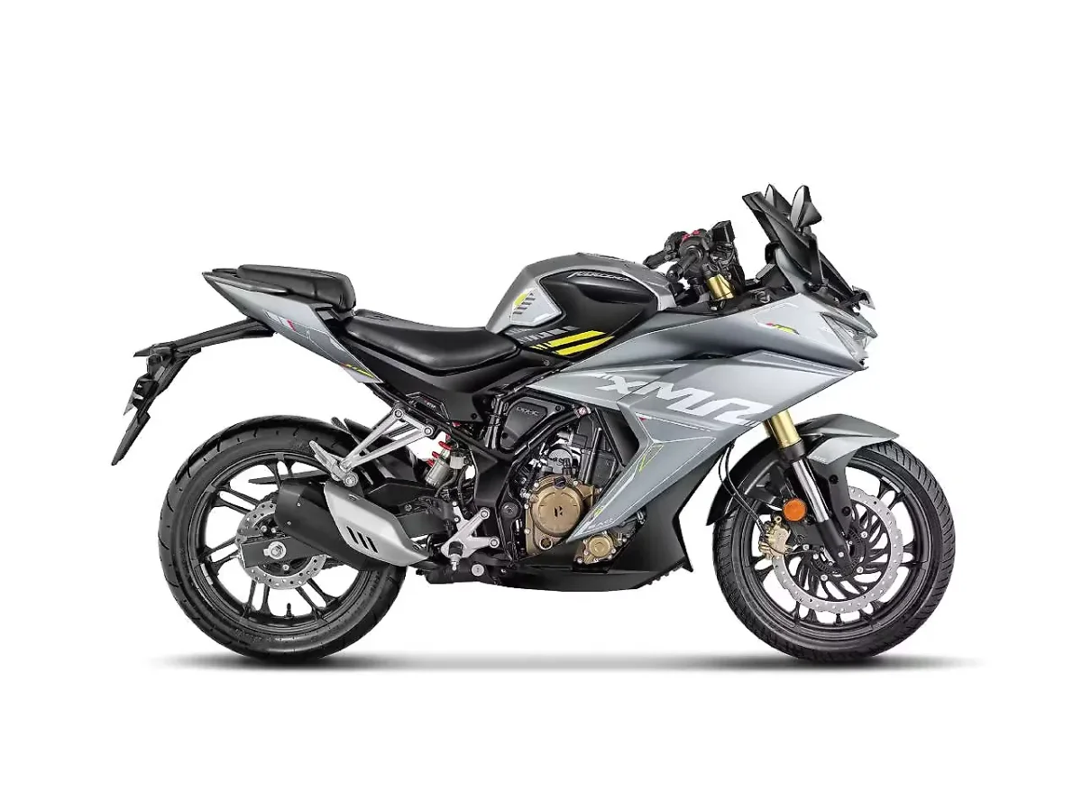 Hero Karizma XMR Combat Edition motorcycle side profile on white background