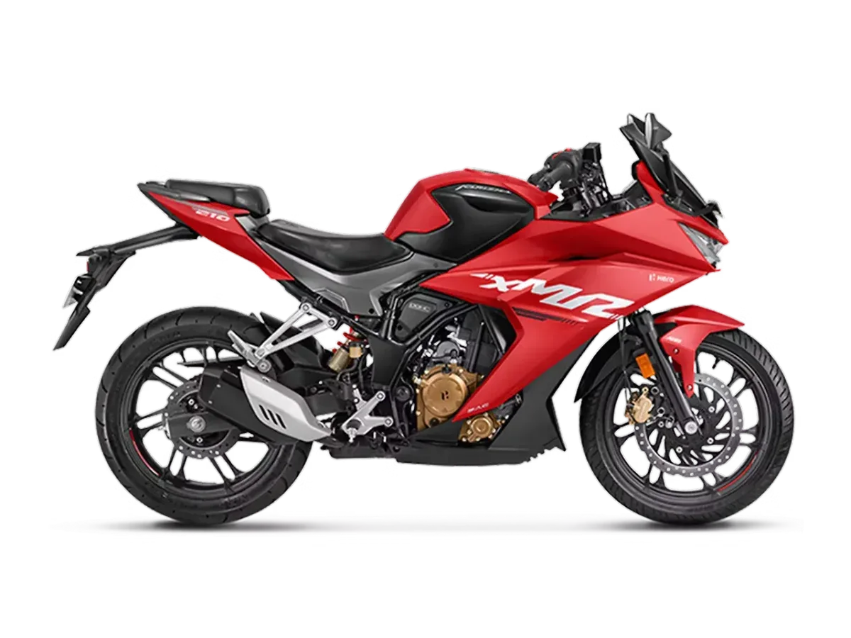 Hero Karizma XMR Turbo Red motorcycle side profile on white background