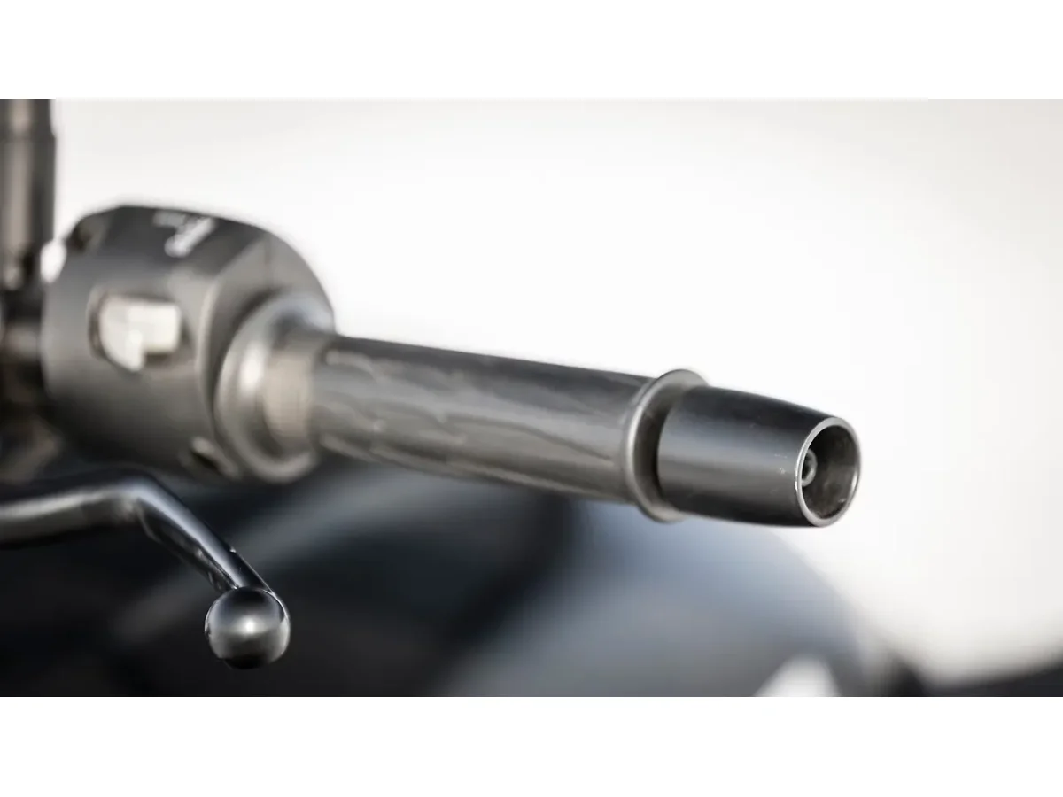 Hero Mavrick 440 motorcycle bar end weight close-up detail