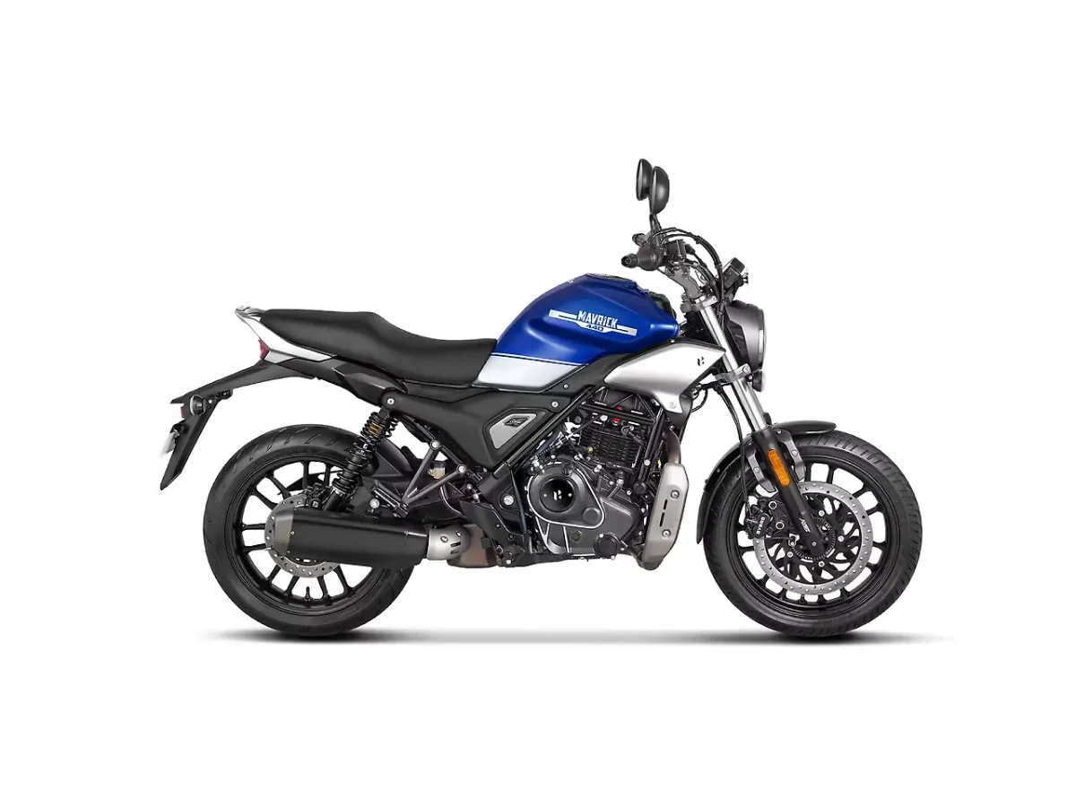 Hero Mavrick 440 Celestial Blue color side profile