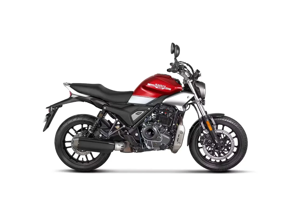 Hero Mavrick 440 Fearless Red color side profile
