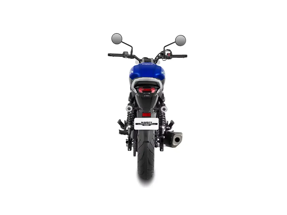 Rear view of the Hero Mavrick 440 motorcycle