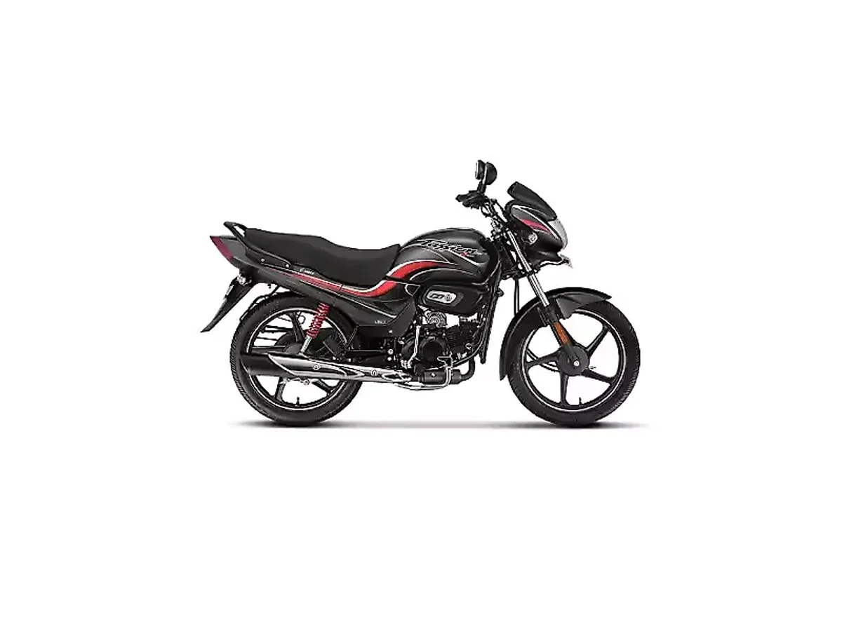 Hero Passion Plus Black Heavy Grey colour side profile