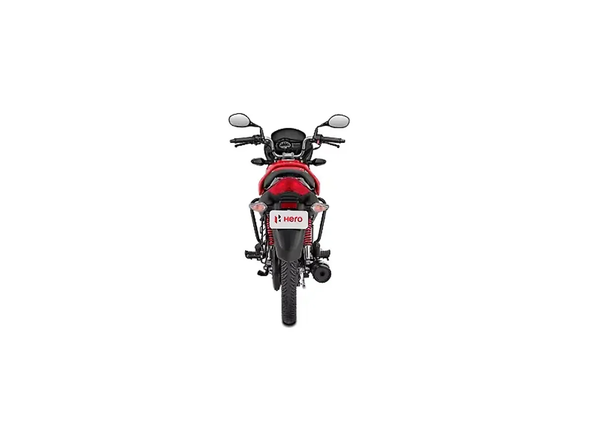 Rear view of the Hero Passion Plus commuter bike