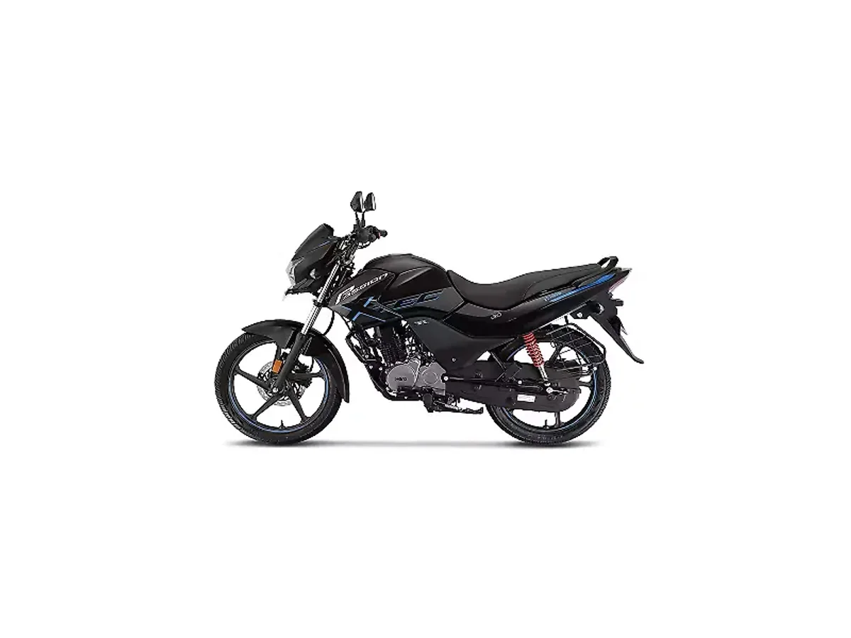 Left side profile of the Hero Passion XTEC motorcycle
