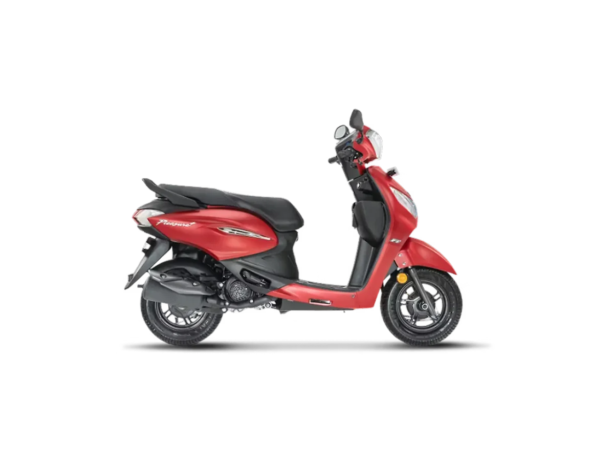Hero Pleasure Plus Matte Red colour side profile
