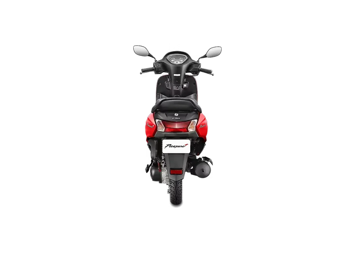 Rear view of the Hero Pleasure Plus scooter