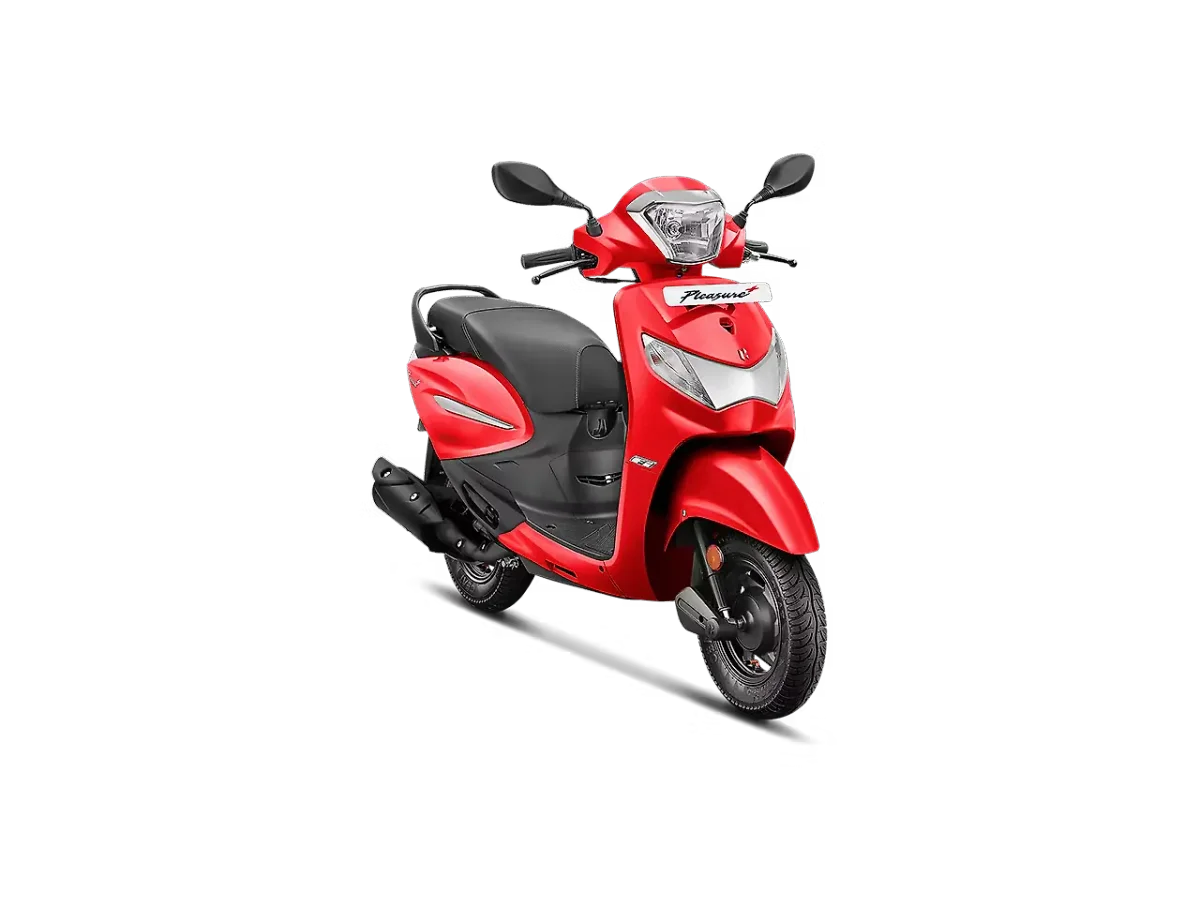 Hero Pleasure Plus right front three-quarter view in red