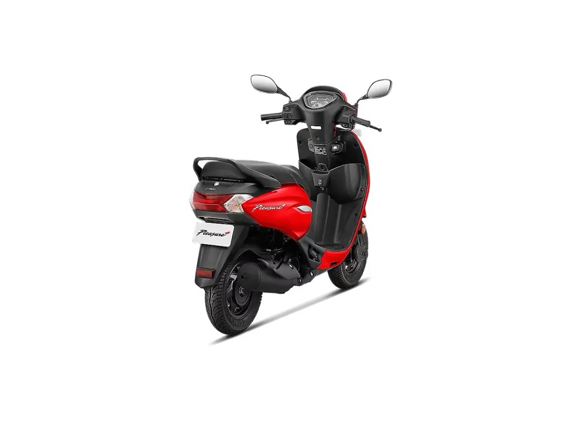 Hero Pleasure Plus right rear three-quarter view in red