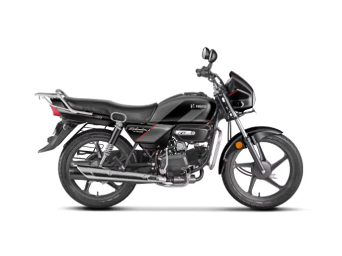 Hero Splendor Plus XTEC Black Heavy Grey colour side profile
