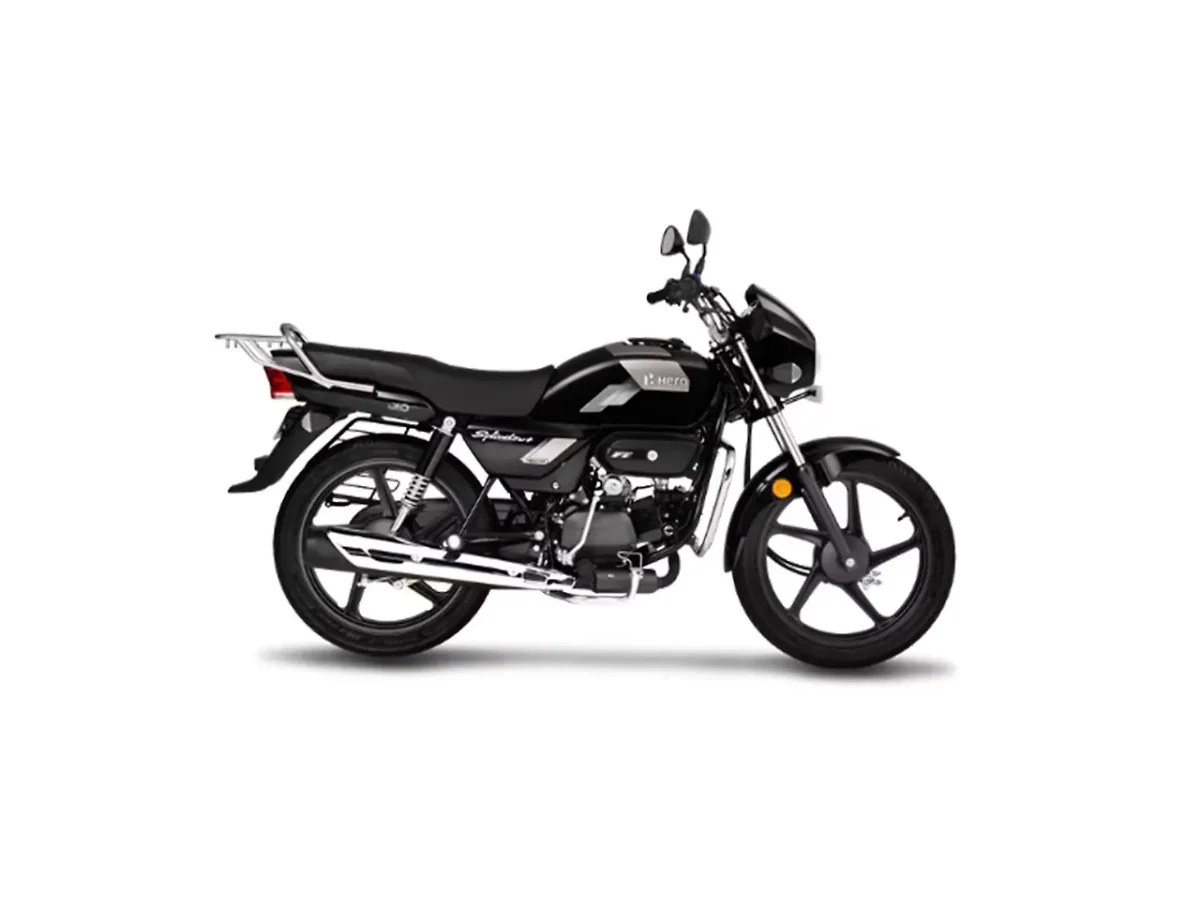 Hero Splendor Plus XTEC Black Tornado Grey colour side profile