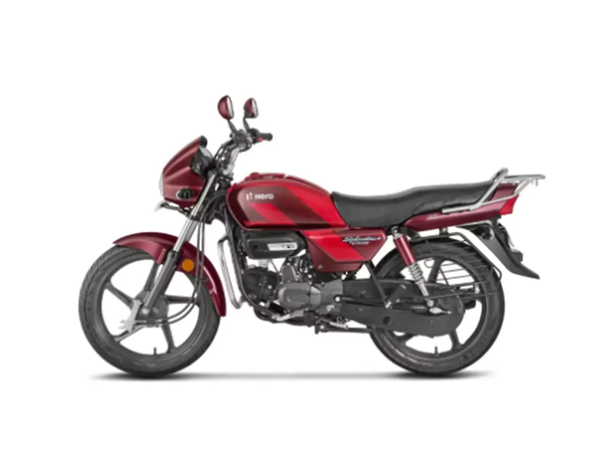 Left side profile of the Hero Splendor Plus XTEC motorcycle