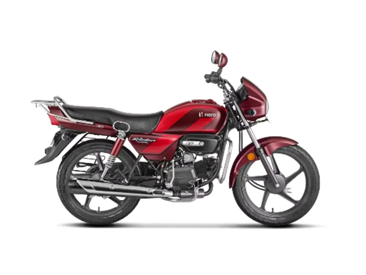 Hero Splendor Plus XTEC Nobel Red colour side profile