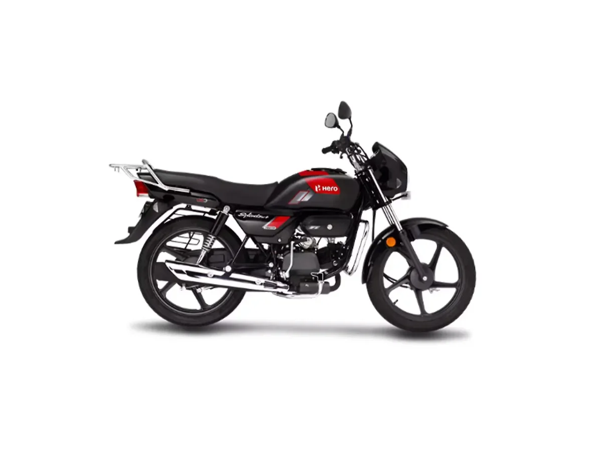 Hero Splendor Plus XTEC Red Black colour side profile