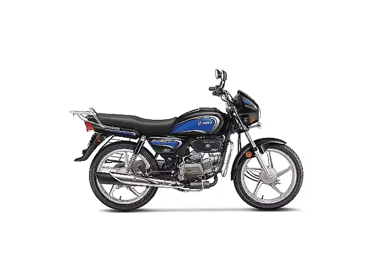 Hero Splendor Plus Blue Black colour side profile