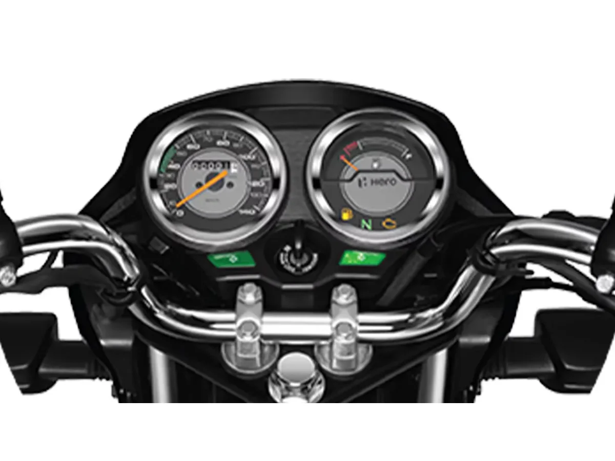 Hero Splendor Plus analogue instrument cluster close-up