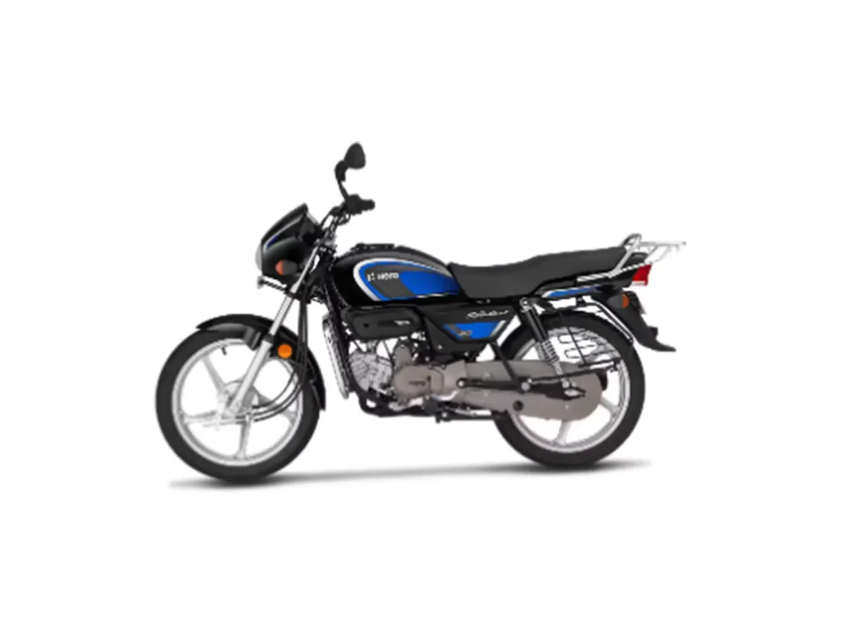 Left side profile of the Hero Splendor Plus motorcycle