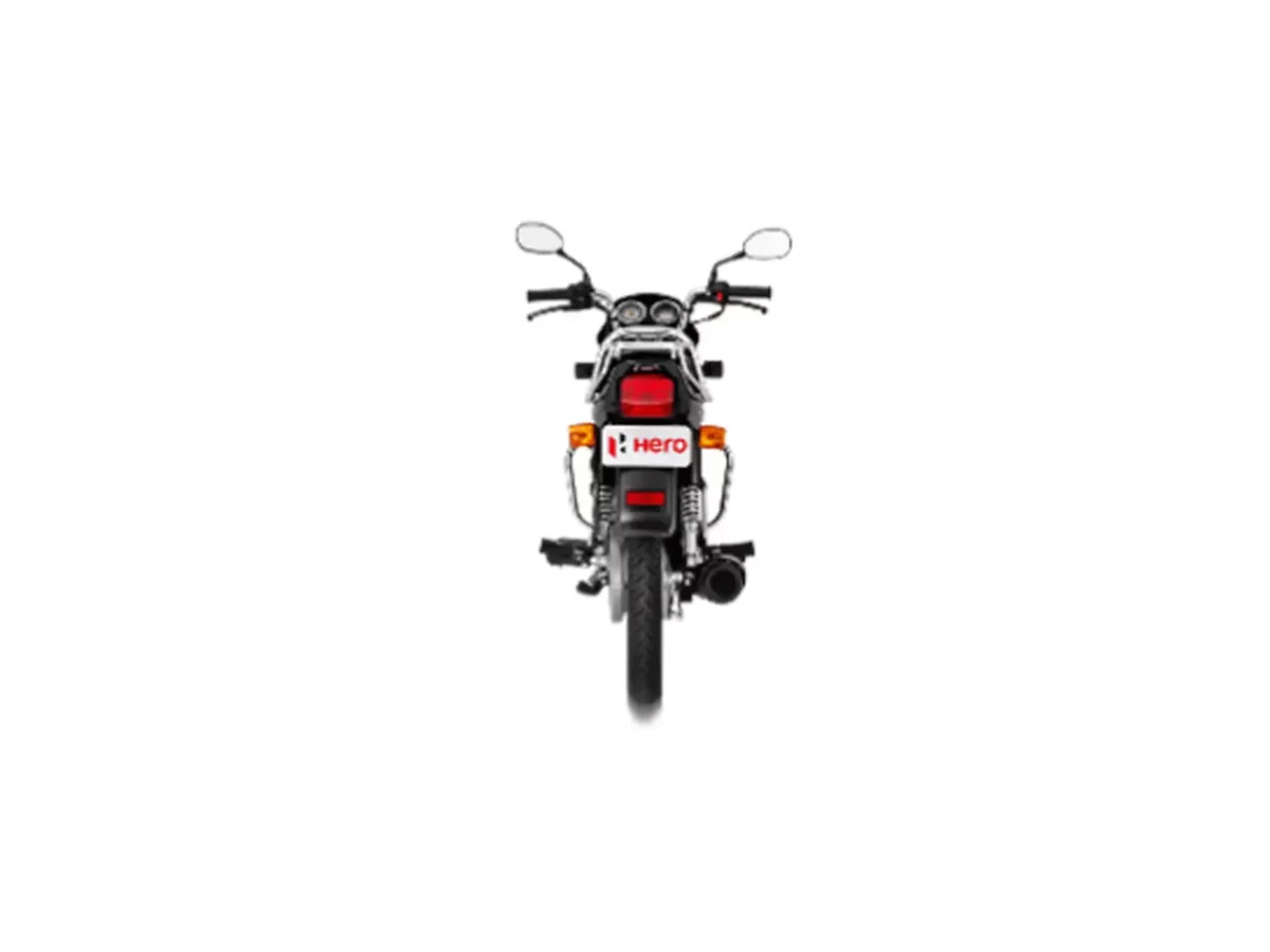 Rear view of the Hero Splendor Plus commuter bike