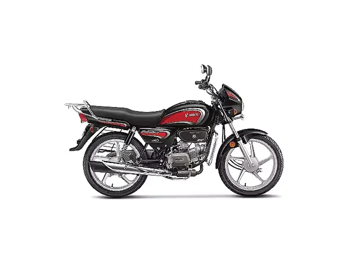 Hero Splendor Plus Sports Red Black colour side profile