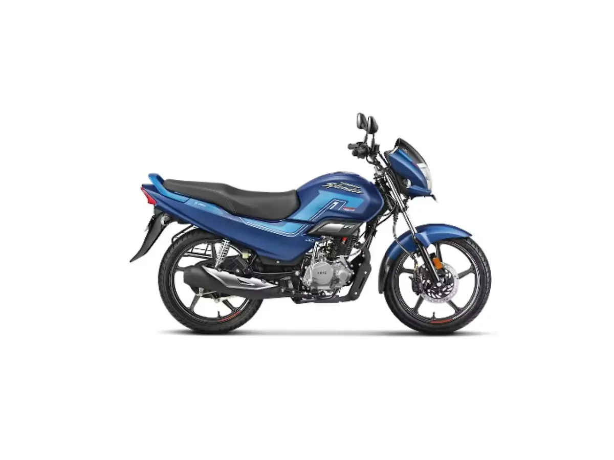 Hero Super Splendor XTEC Matt Nexus Blue colour side profile