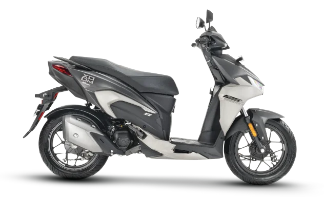 Hero Xoom 125 scooter side profile in Storm Grey colour