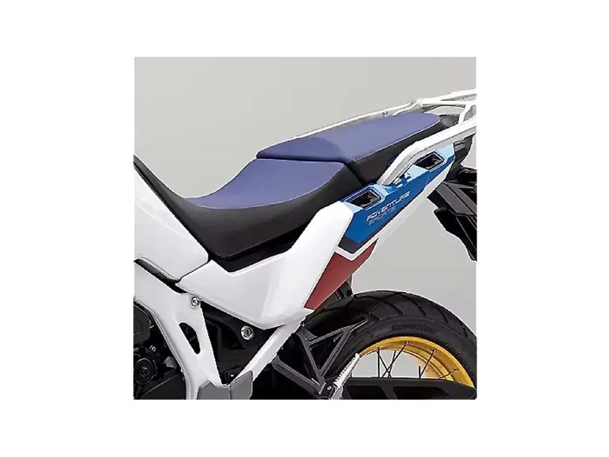 Honda Africa Twin motorcycle seat close-up