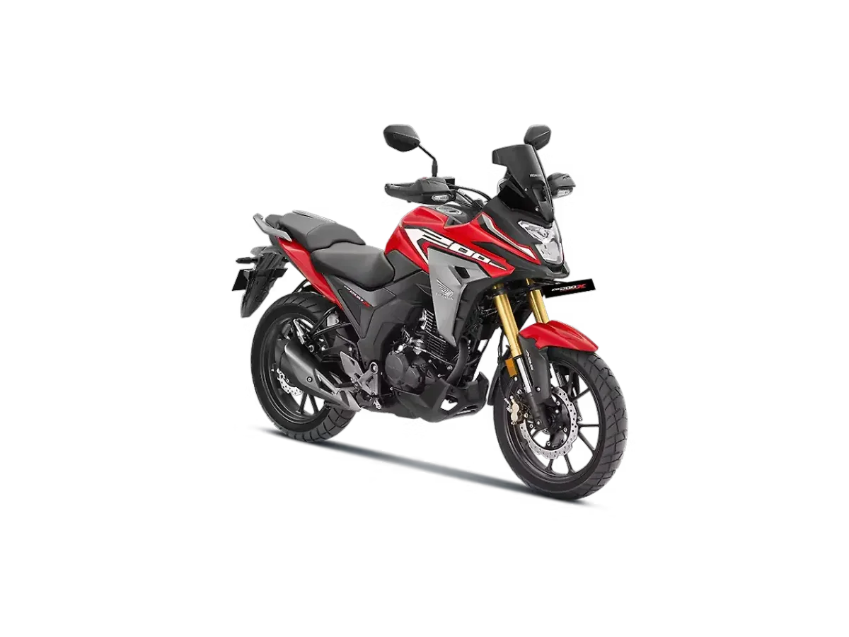 Honda CB200X right front three-quarter view
