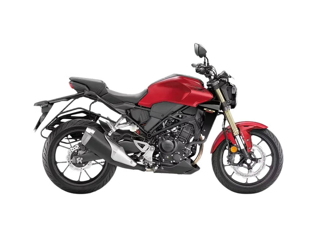 Honda CB300R in Pearl Spartan Red right side profile