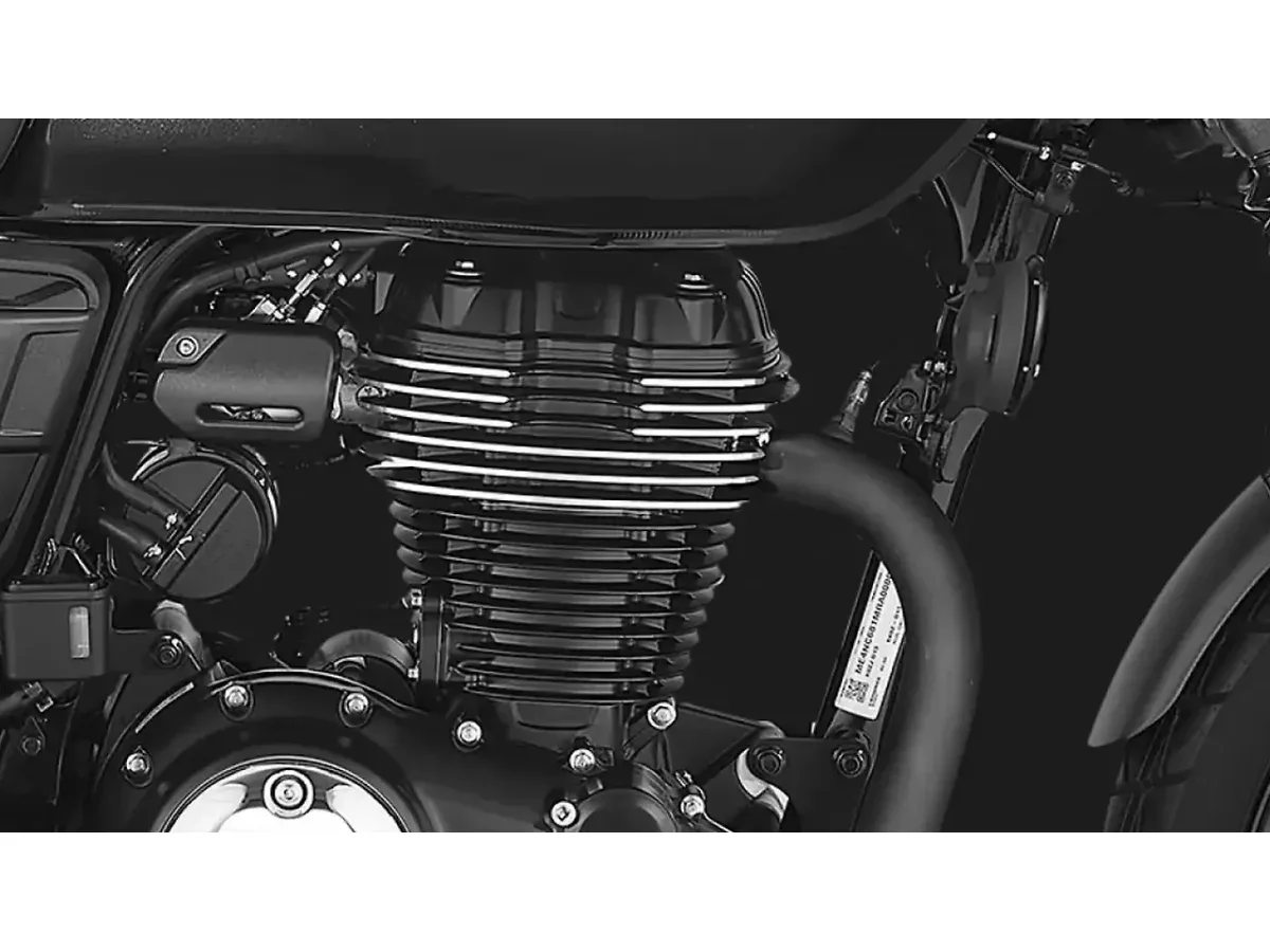Honda CB350RS engine right-side close-up