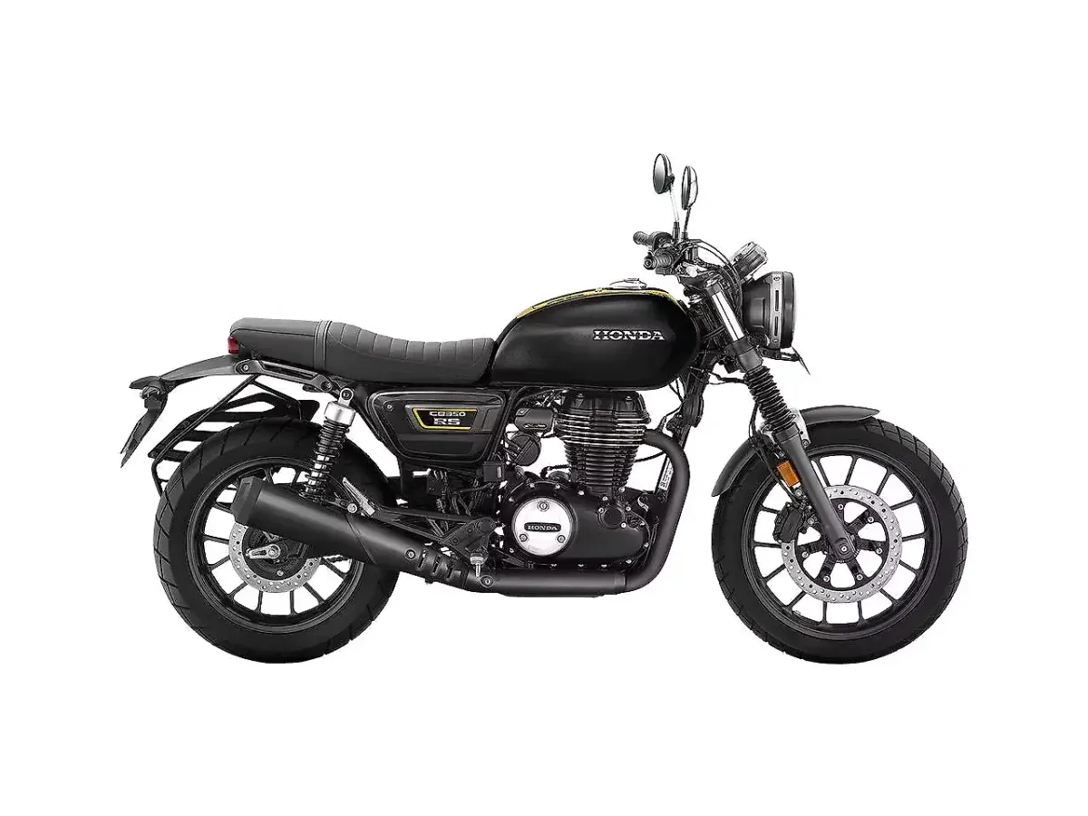 Honda CB350RS in Pearl Igneous Black with yellow graphics