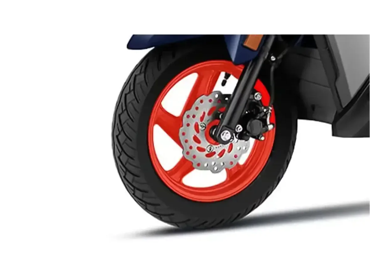 Honda Dio 125 front disc brake and brake caliper close-up