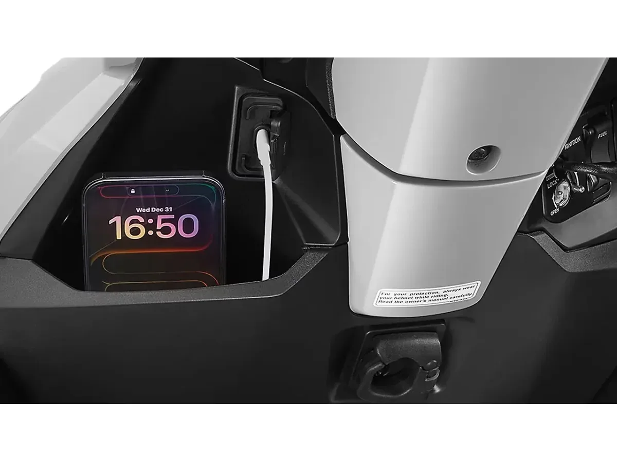 Honda Dio 125 front glove box with charging socket