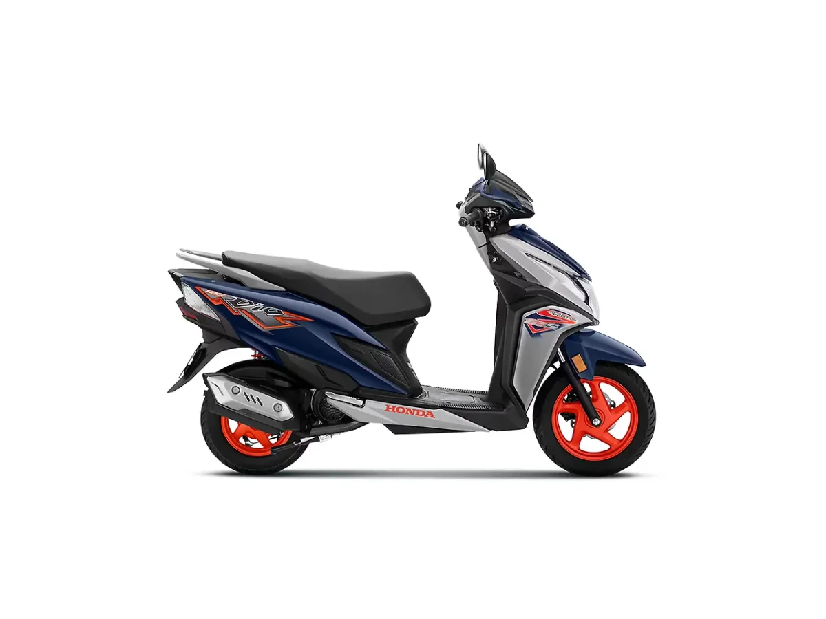 Honda Dio 125 Pearl Siren Blue and Pearl Deep Ground Gray side profile