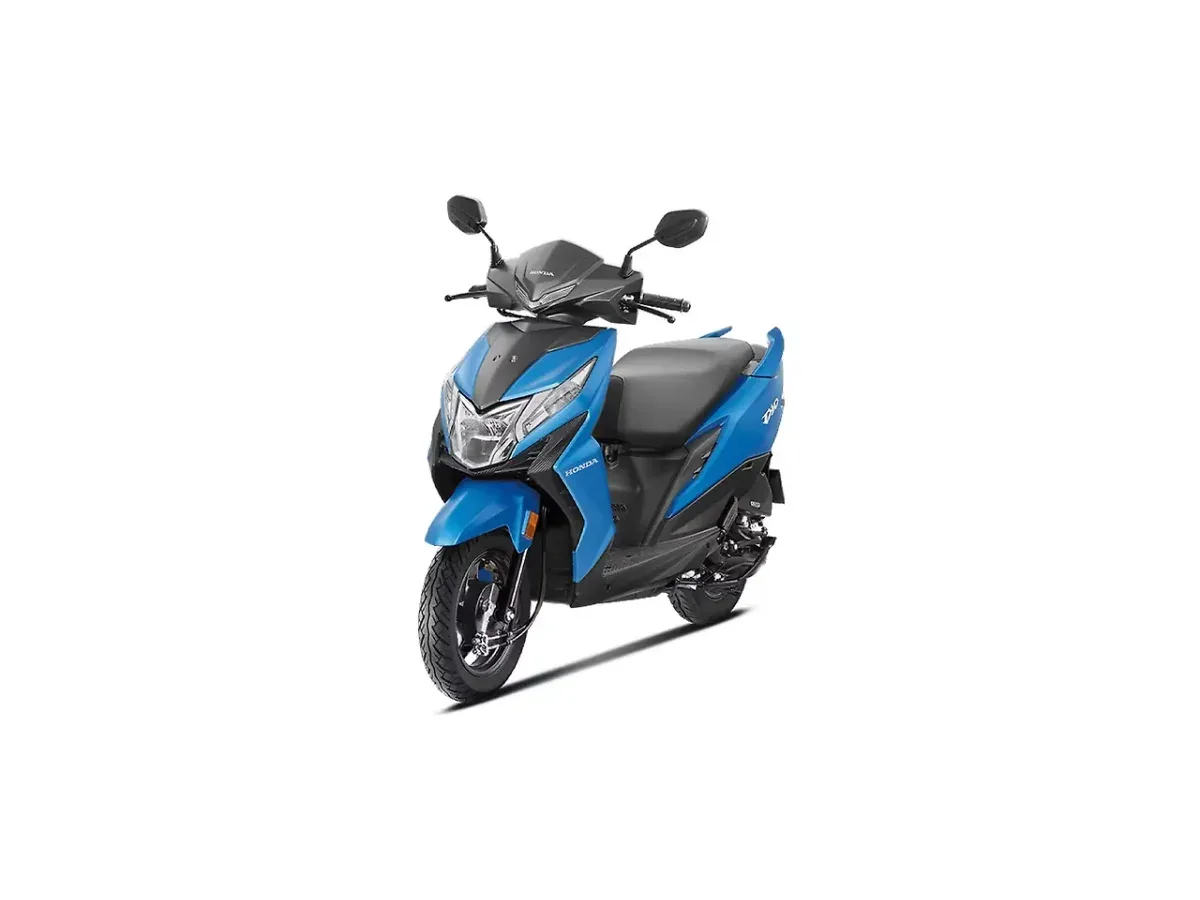 Honda Dio Mat Marvel Blue Metallic right front three-quarter view