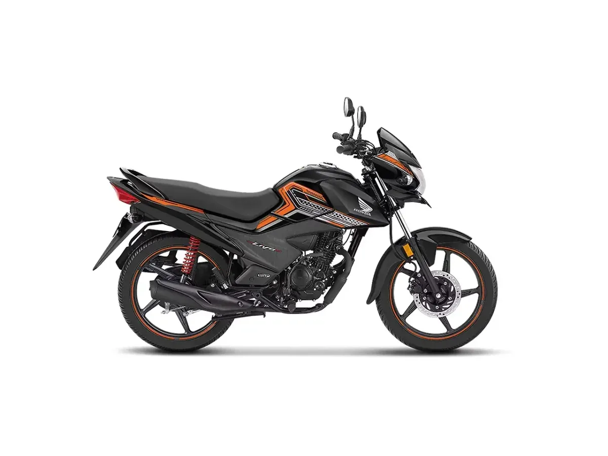 Honda Livo in Pearl Igneous Black with orange graphics