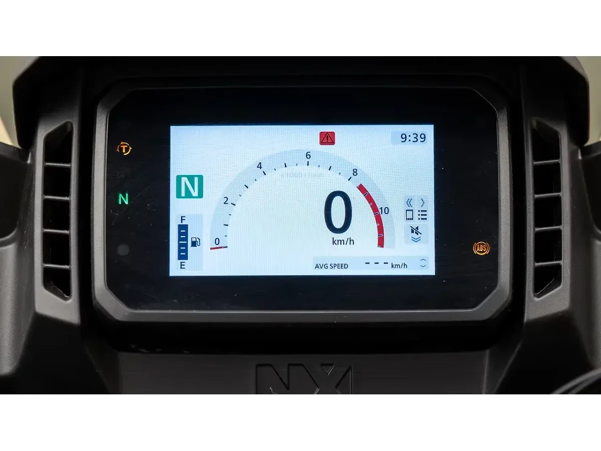 Honda NX500 TFT instrument cluster showing riding information