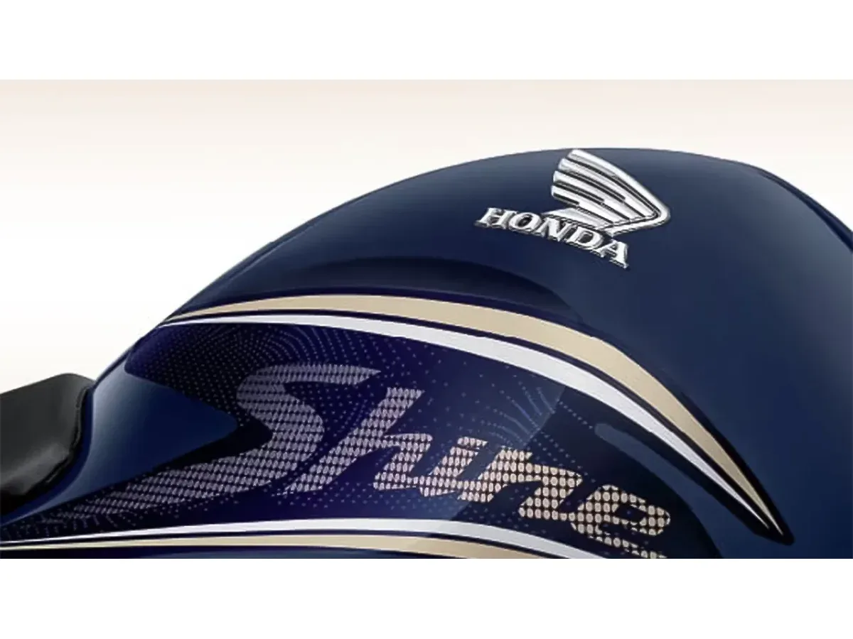 Honda Shine fuel tank branding and graphics