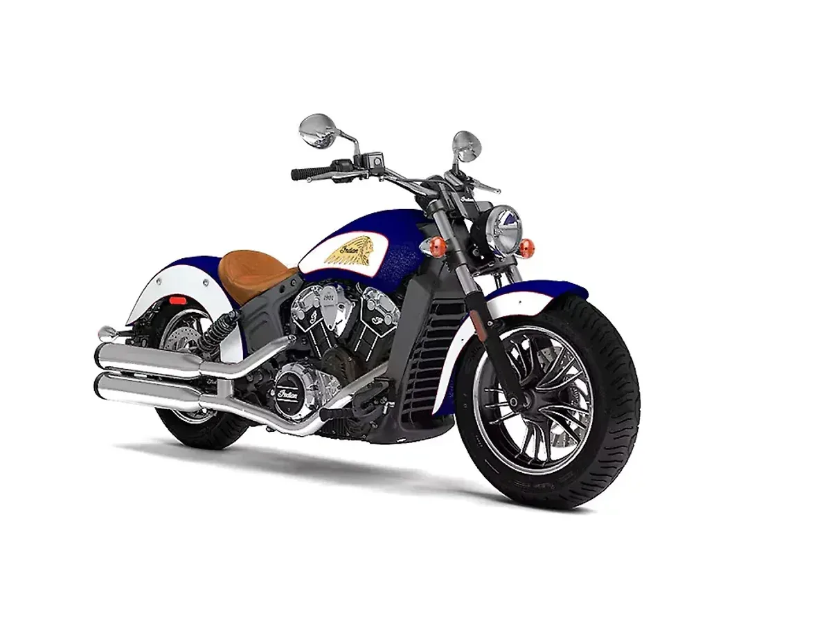 Indian Scout in Brilliant Blue over White