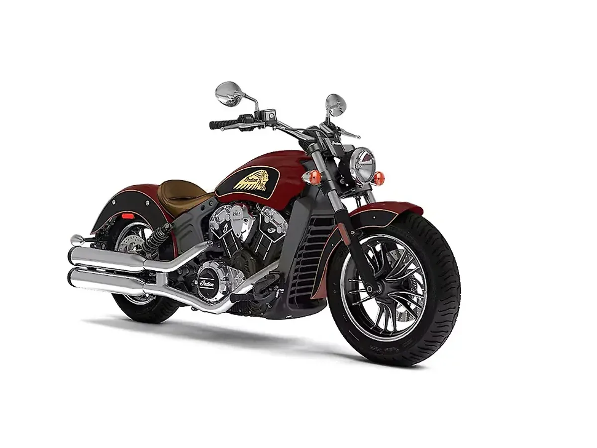 Indian Scout in Indian Motorcycle Red over Black