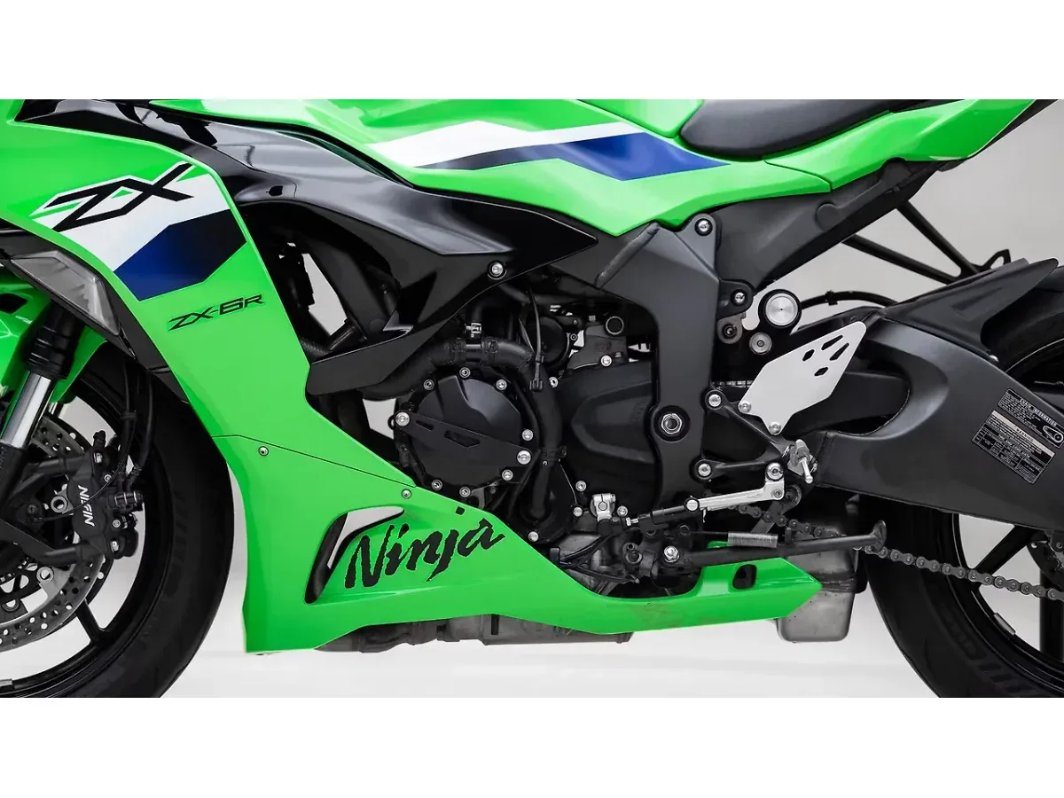 Kawasaki Ninja ZX-6R left engine view