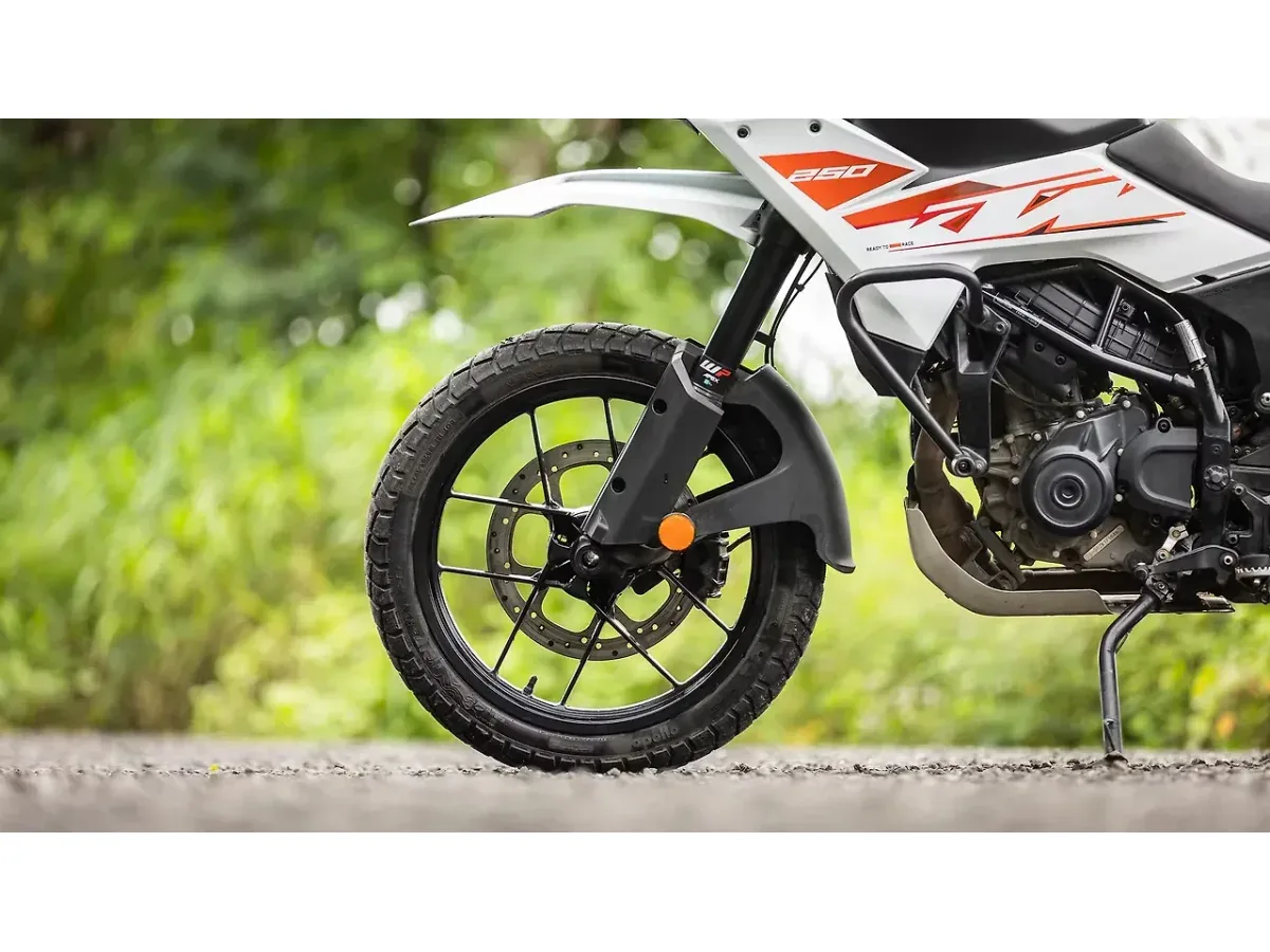 KTM 250 Adventure front wheel close-up
